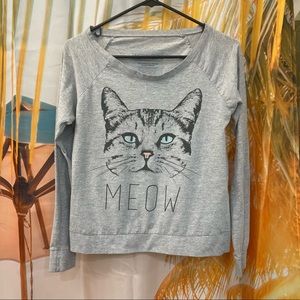 Fifth sun meow cat long sleeved tee medium